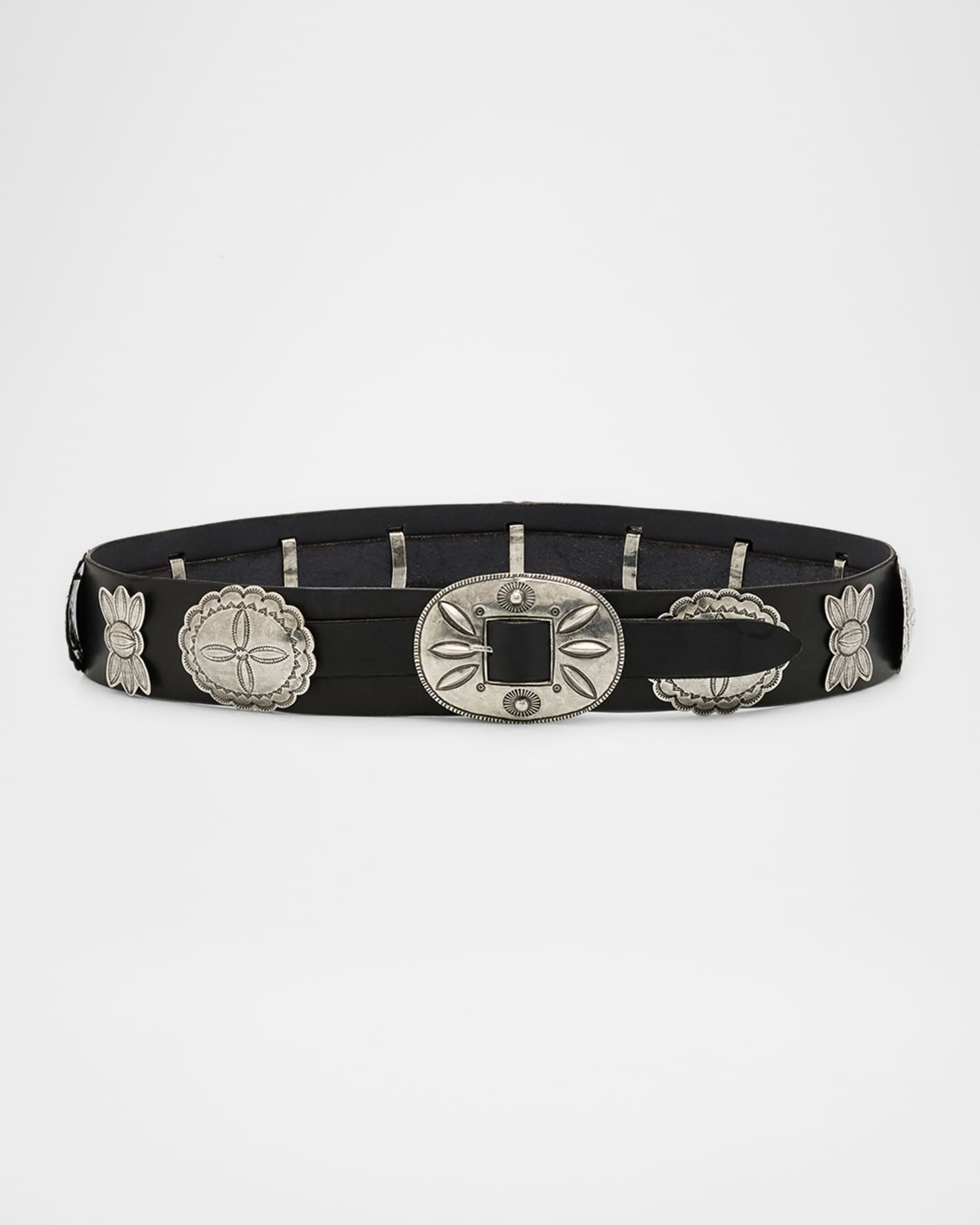 Vacchetta Concho Leather Belt | Neiman Marcus