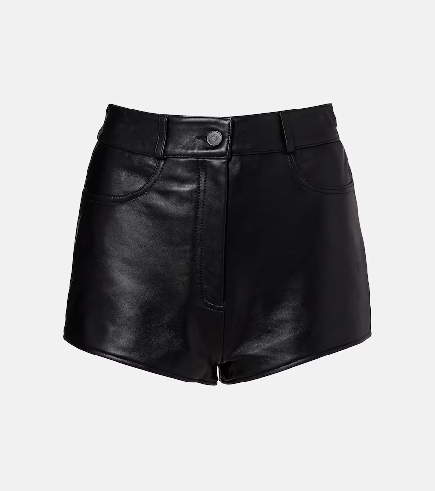The Frankie Shop Loen high-rise leather micro shorts | Mytheresa (UK)