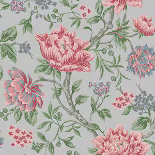 Laura Ashley Tapestry Floral Slate Grey Non Woven Unpasted Removable Strippable Wallpaper 113408 ... | The Home Depot