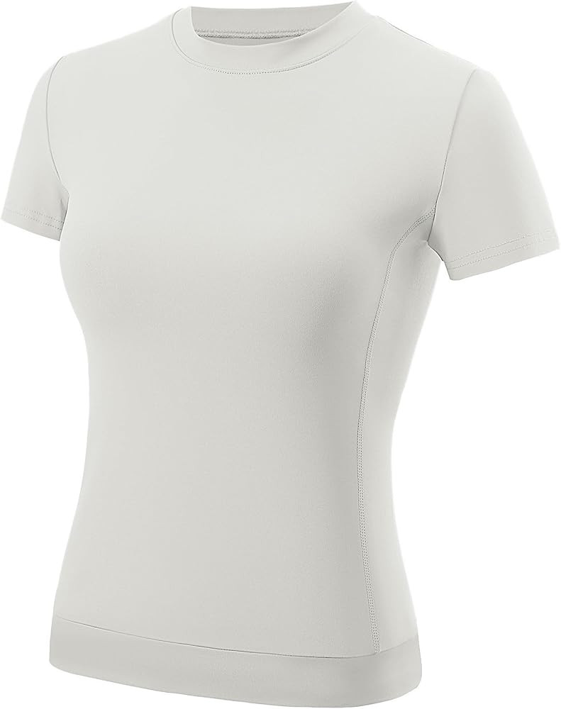 AKEWEI Women's Workout Shirt Athletic Compression T-Shirt Yoga Gym Sports Basic Top | Amazon (US)