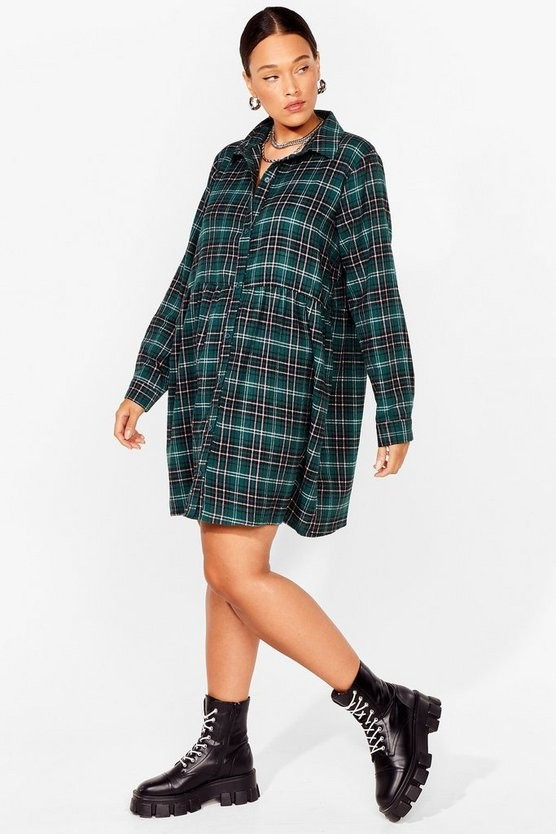 Smock It Off Plus Check Dress | NastyGal (US & CA)