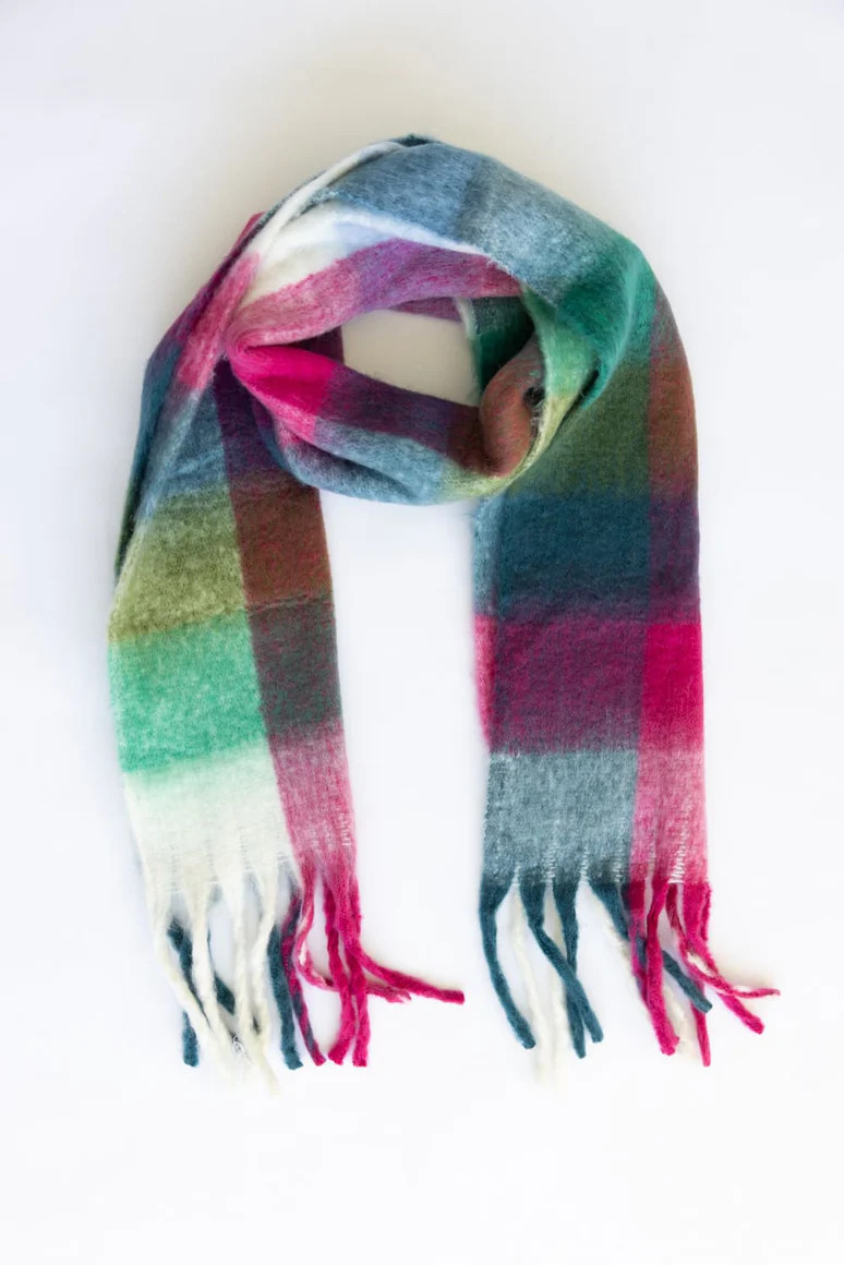 Soft & Cozy Plaid Scarf for Women in Red | Glik's