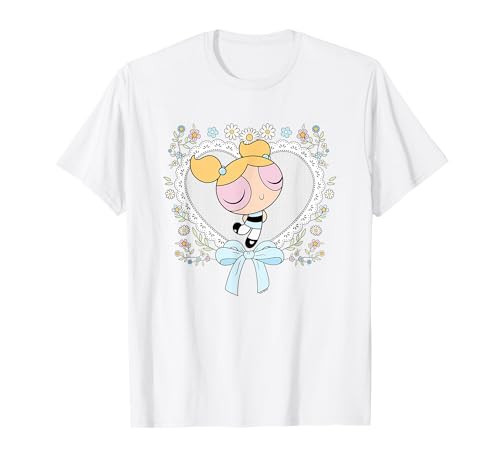 The Powerpuff Girls Bubbles Cute Floral Heart Portrait T-Shirt | Amazon (US)