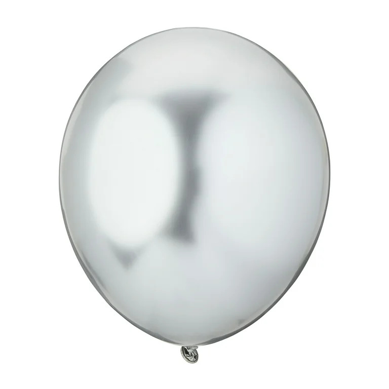 12" Silver Glossy Metallic Balloons, 5 Count, by Way To Celebrate | Walmart (US)