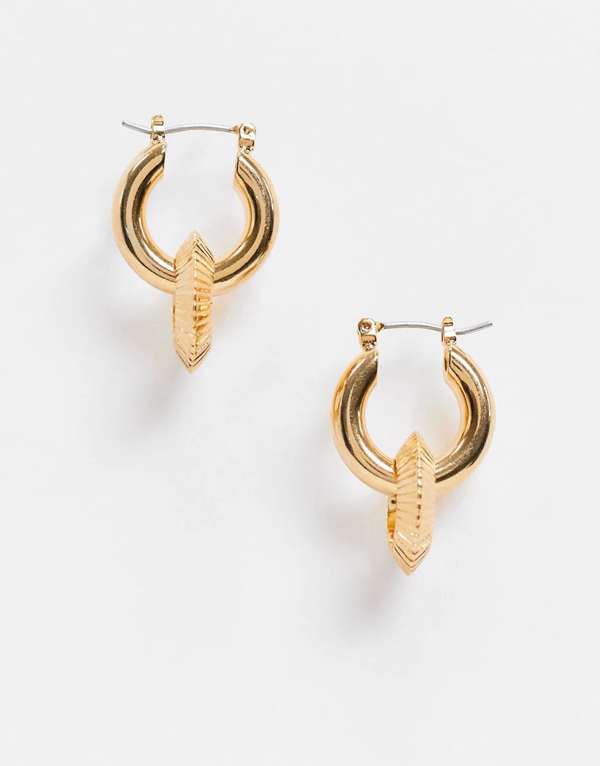 Whistles textured double hoop earrings-Gold | ASOS (Global)