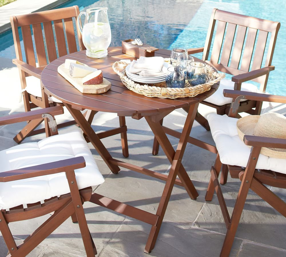 Chatham 36" FSC® Mahogany Folding Patio Bistro Table | Pottery Barn (US)