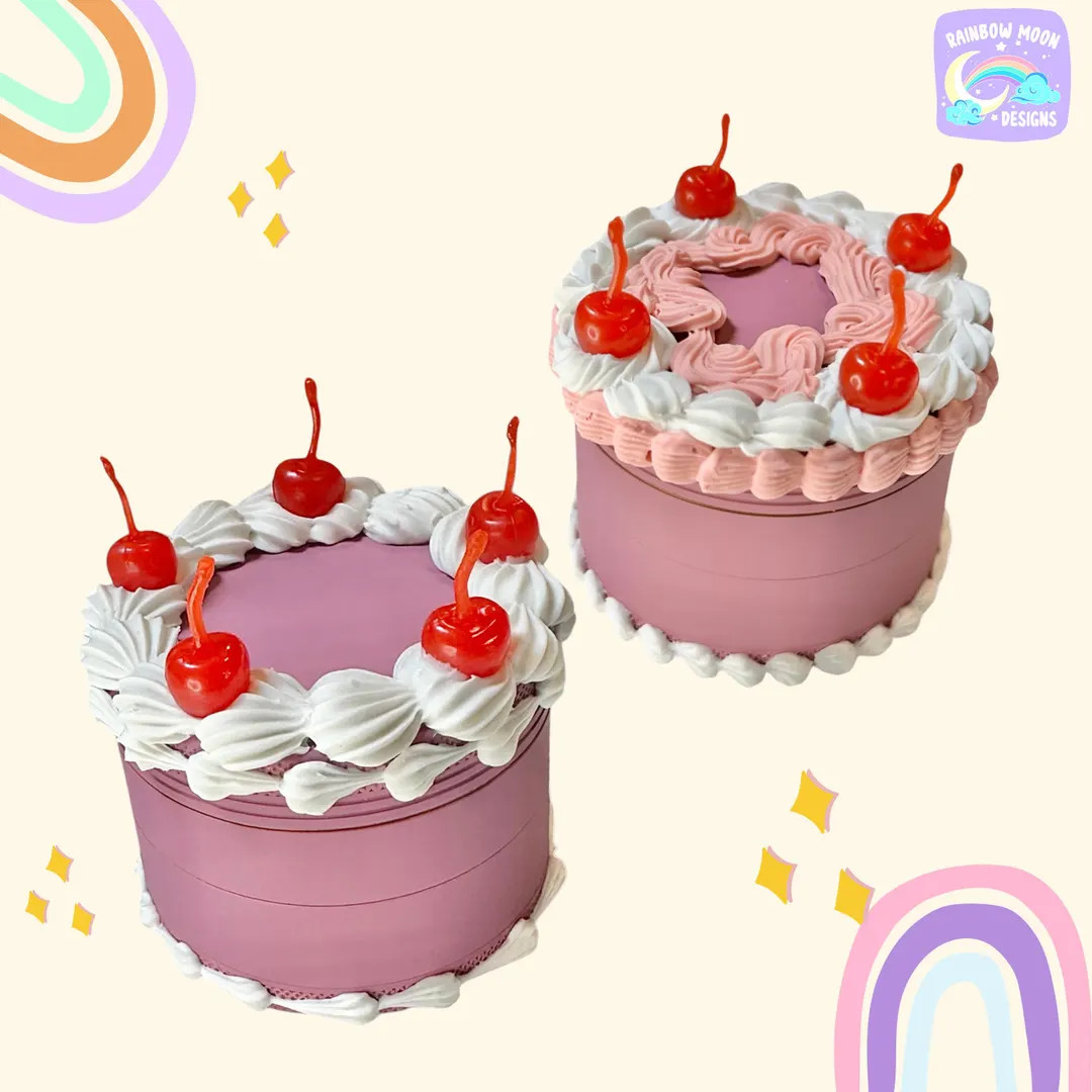 Fake Cake Grinder, 4 Chamber Weed Grinder, Girly Grinder, With Kief Catcher and Mini Scraper, Gri... | Etsy (US)