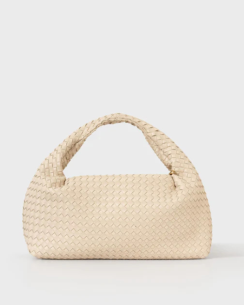 Trudie Faux Leather Woven Shoulder Bag - Cream | VICI