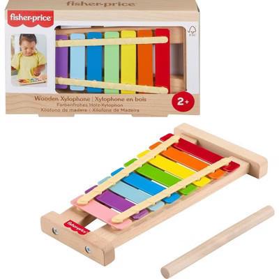 Fisher-Price Wooden Xylophone Musical Instrument Toy for Toddlers 2pc Wooden | Target