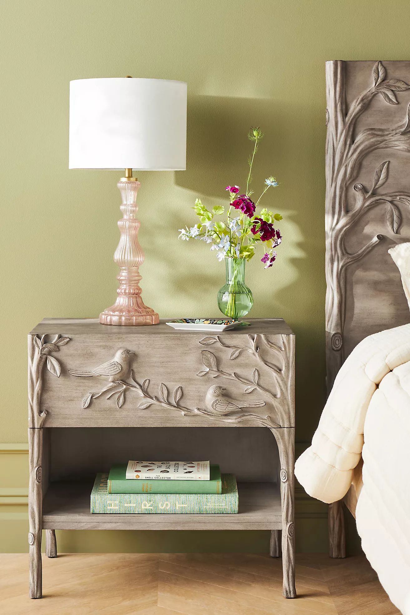 Handcarved Ornithology Nightstand | Anthropologie (US)