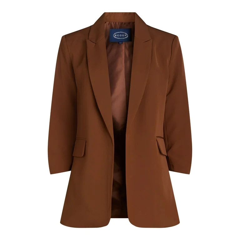 Scoop Women's Scrunch Sleeve Scuba Knit Blazer, Sizes XS-XXL - Walmart.com | Walmart (US)