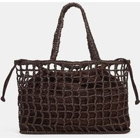 Zara - Braided Mini  Tote Bag - Brown - One Size Only - Woman | Zara US
