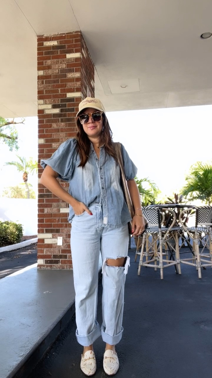 Outfit of the Day 🤍 casual denim on denim - top is free people but old so I linked similar 

#LTKfindsunder50 #LTKstyletip