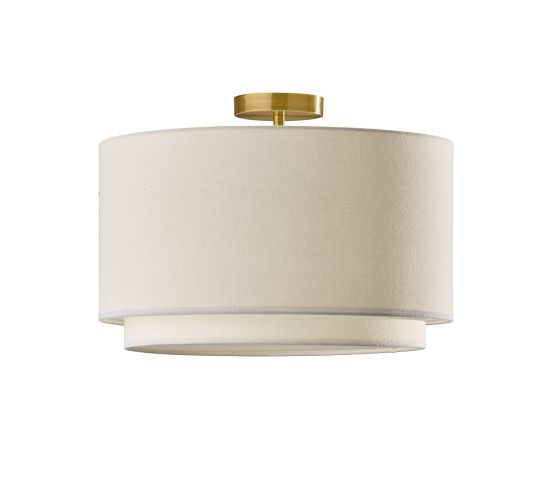 Hillford Double Layer Drum Shade Flush Mount (13.5") | Pottery Barn (US)