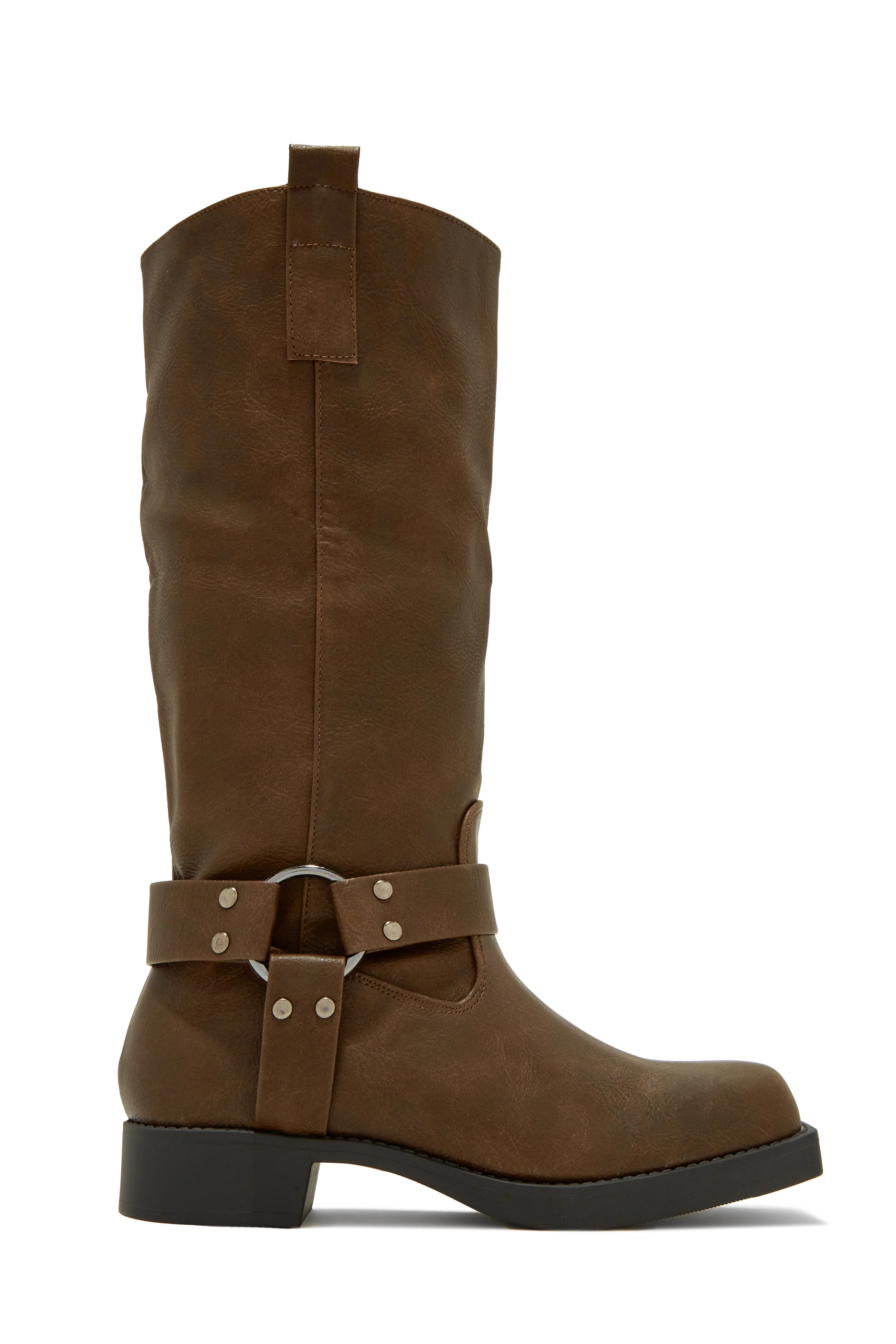 Miss Lola | Silvanna Brown Moto Boots | MISS LOLA