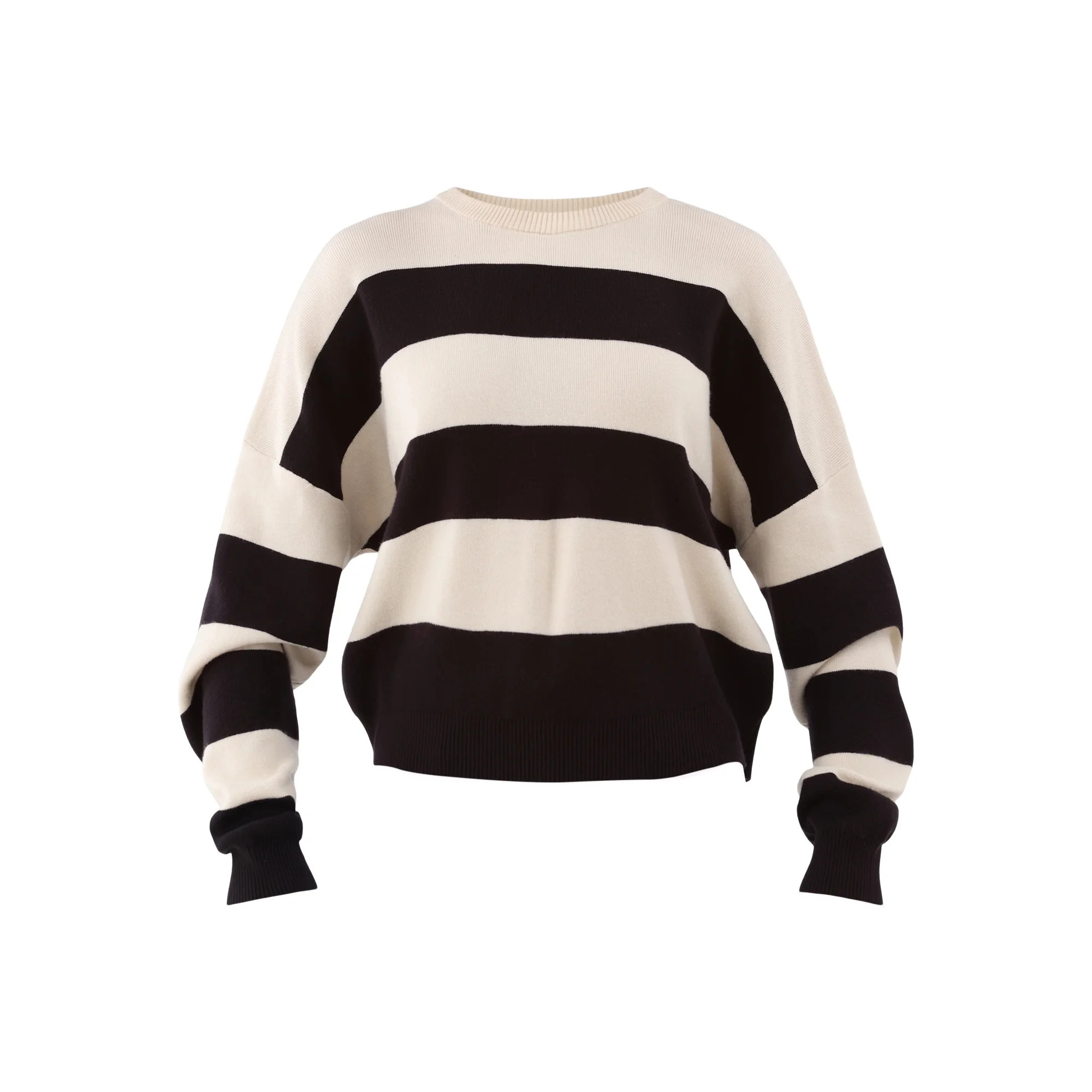 No Boundaries Striped Sweater with Long Sleeves, Midweight, Women’s | Walmart (US)