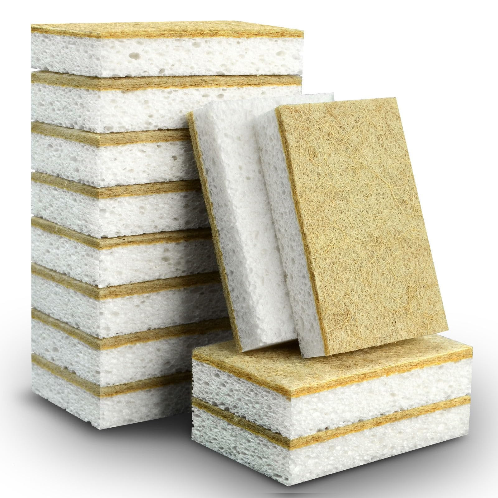 Natural Kitchen Sponge Compostable Kitchen Sponges Cellulose and Coconut Scrubber Abrasive Scrubb... | Amazon (US)