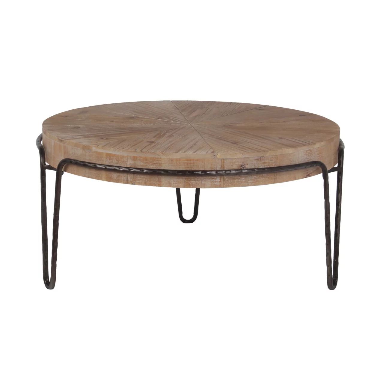 31.5 Inches Wooden Coffee Table with Hairpin Legs, Brown and Black- Saltoro Sherpi | Walmart (US)