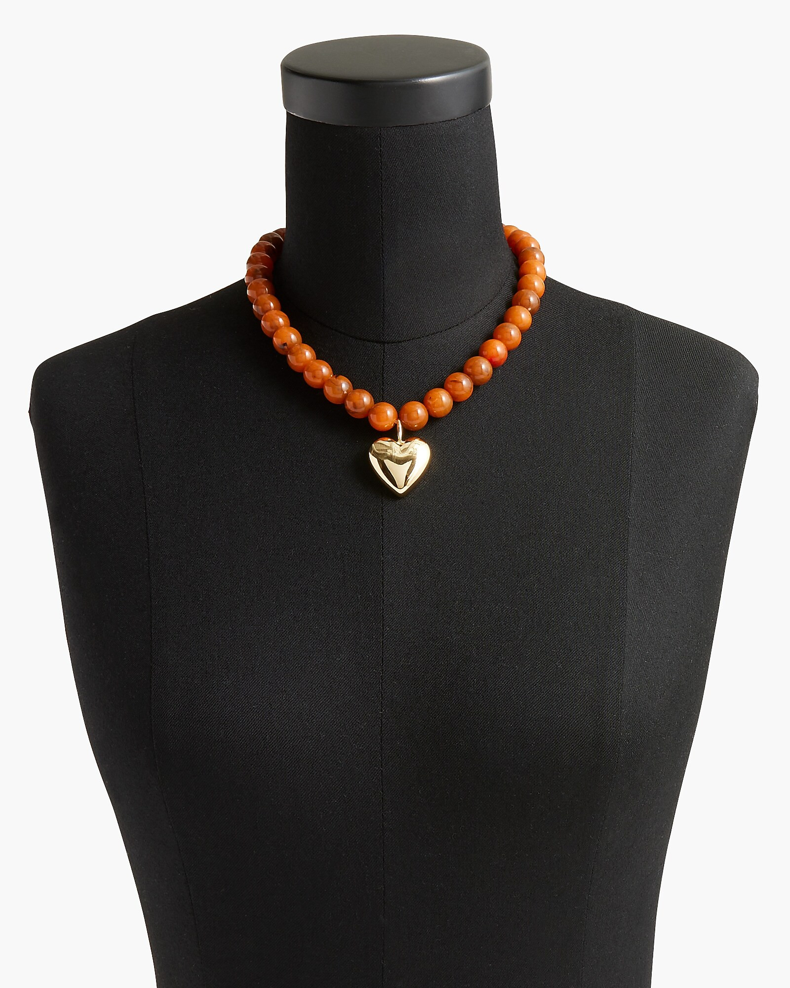 Beaded heart pendant necklace | J.Crew Factory