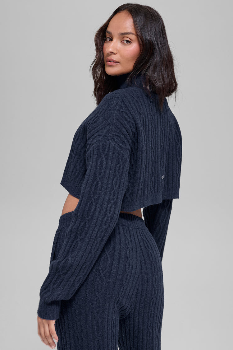 Cable Knit Cropped Winter Bliss Turtleneck Long Sleeve | Alo Yoga (US)