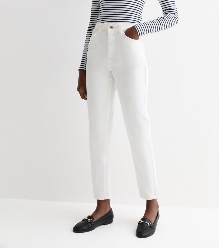 Tall Off White Ankle Grazing Hannah Straight Leg Jeans | New Look | New Look (UK)