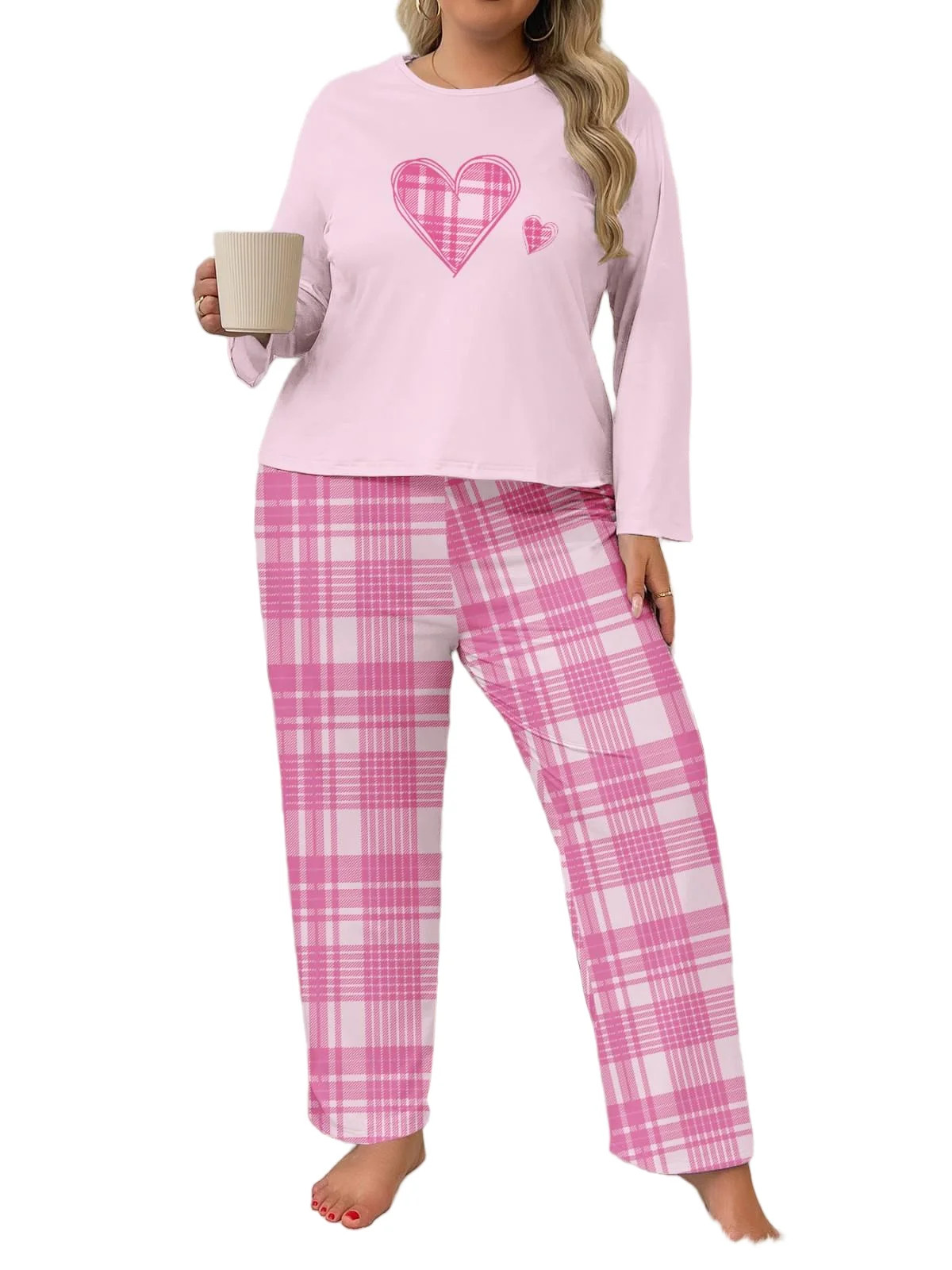 Musefolio Women Plus Size Casual Two-Piece Set - Long Sleeve Nightgown Set - Casual Clothing - Pu... | Walmart (US)