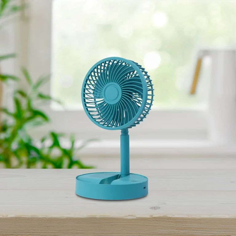 Mainstays 6 inch Personal Rechargeable USB Foldable Fan with 3 Speeds Teal | Walmart (US)