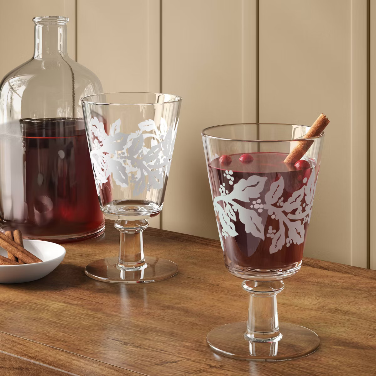 11.1 fl oz Holly Berry Wine Glass - Threshold™ | Target