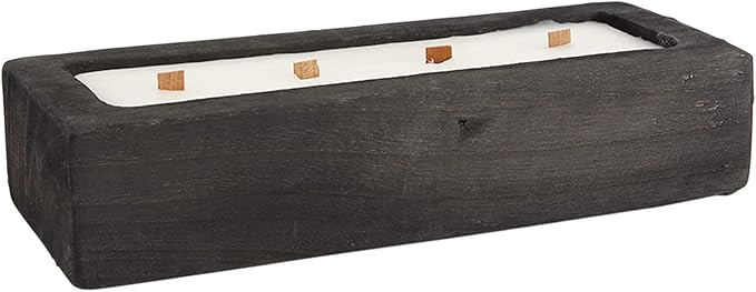 Mud Pie Long Paulownia Wood Scented Candle, Black, 14" x 5.5" | Amazon (US)