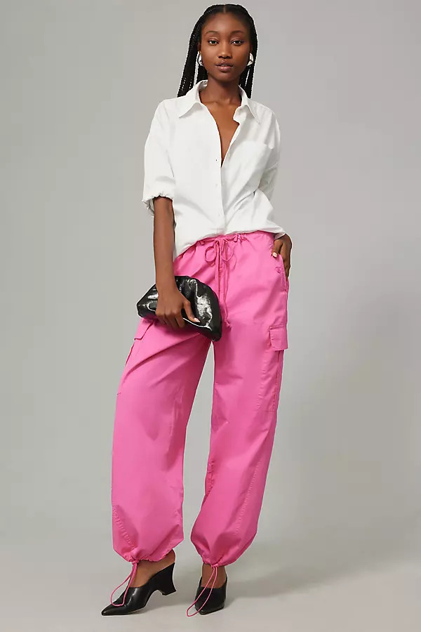Good American Parachute Pants By Good American in Pink Size 1 X | Anthropologie (US)