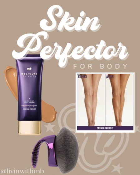 The Westmore Beauty Body Coverage Perfector is so great for concealing imperfections or adding a little color!

The massive applicator brush makes it so easy to apply. It is “transfer resistant” but I am still careful while wearing it. 

I use the shade Natural Radiance, but could do a shade deeper for a bit more color  

#LTKstyletip #LTKsalealert #LTKbeauty