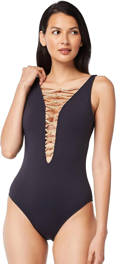 Bleu Rod Beattie Lace Up Plunge One Piece Coconut Water | Amazon (US)