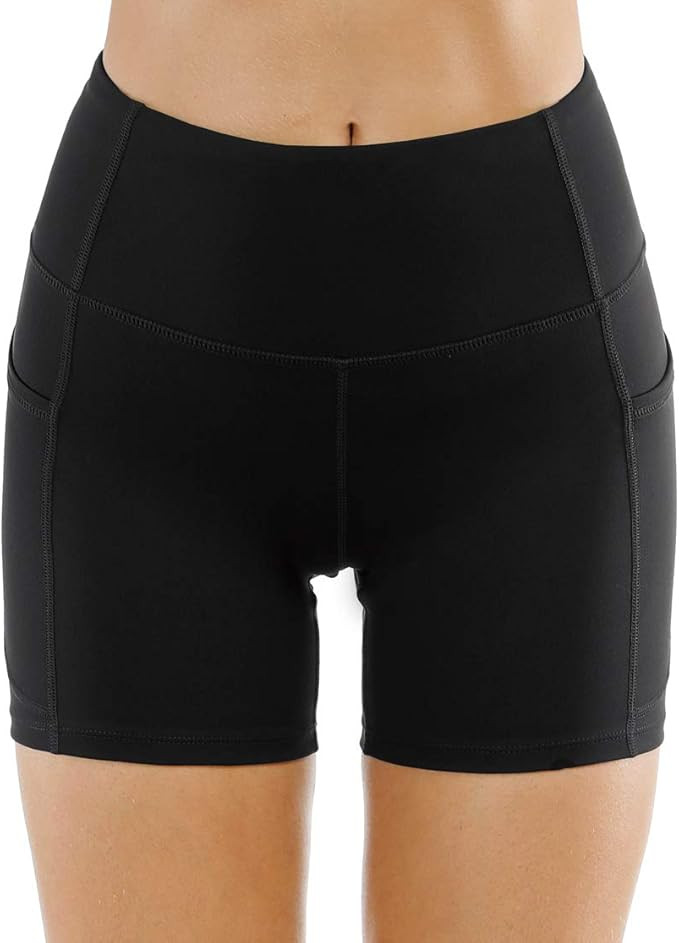 THE GYM PEOPLE High Waist Yoga Shorts for Women's Tummy Control Fitness Athletic Workout Running... | Amazon (US)