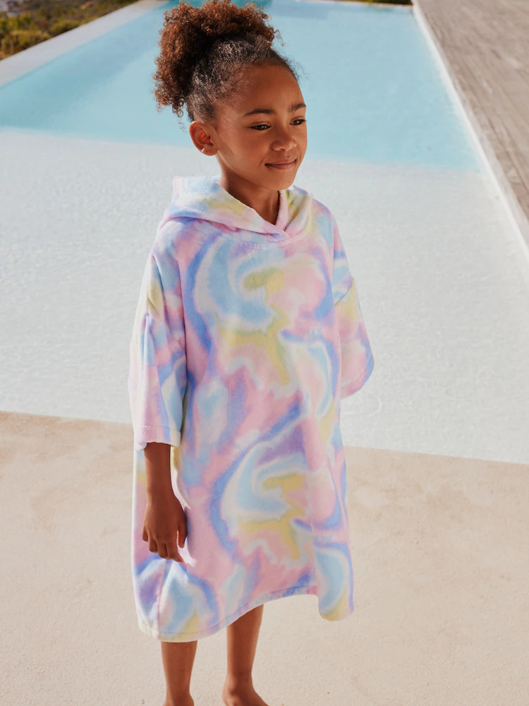 Multi Tie Dye Towelling Poncho (3-16yrs) | Next US