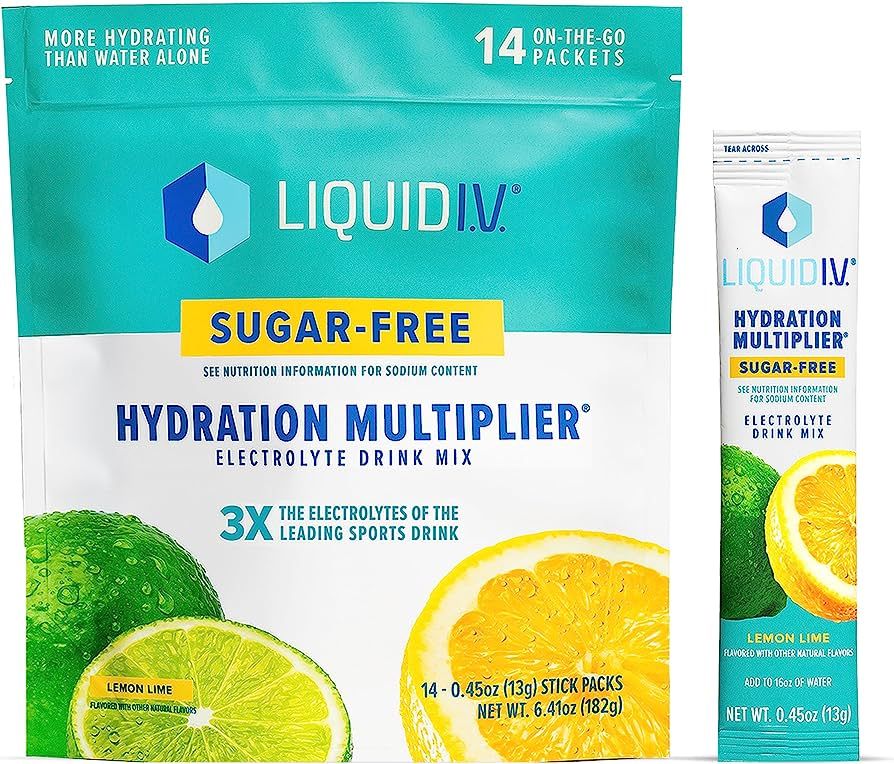 Liquid I.V. Sugar-Free Hydration Multiplier - Lemon Lime – Hydration Powder Packets | Electroly... | Amazon (US)