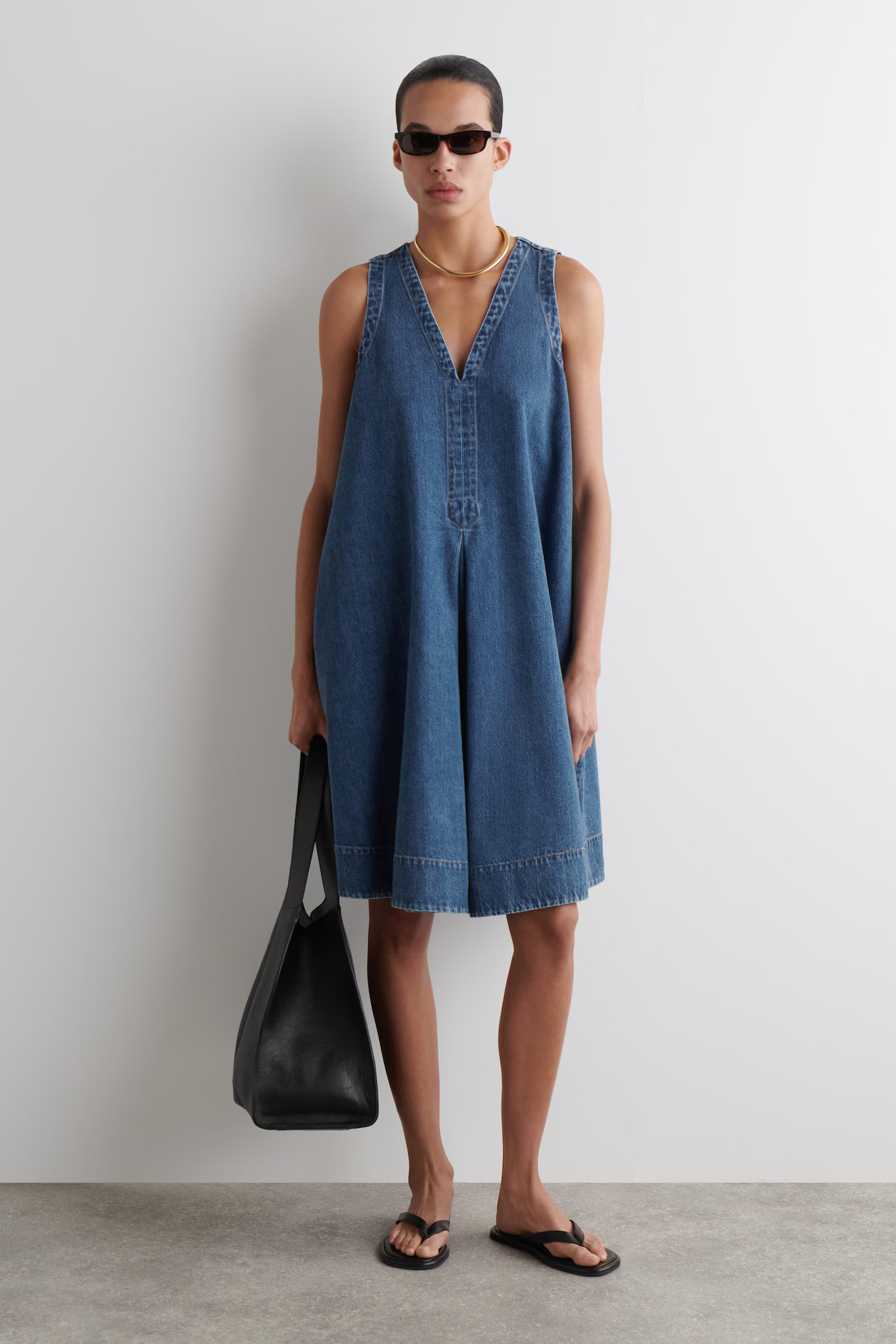 DENIM A-LINE MINI DRESS - BLUE | COS | COS UK