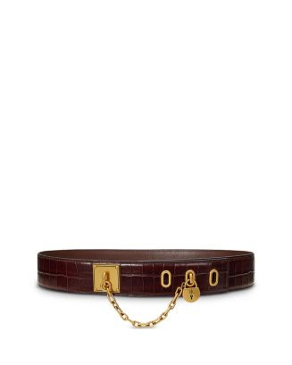 Ralph Lauren Leather Croc Embossed Belt  | Bloomingdale's Women | Bloomingdale's (US)