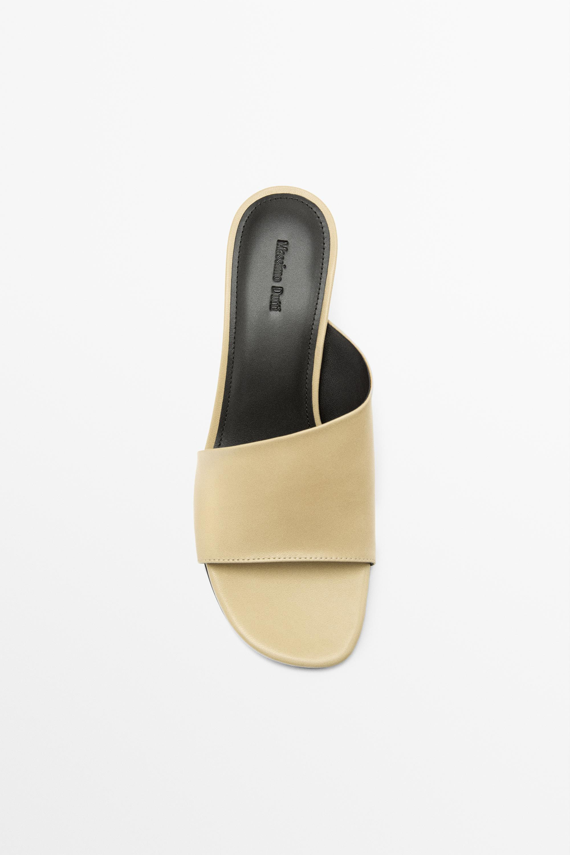 Soft leather wedge heel sandals | Massimo Dutti UK