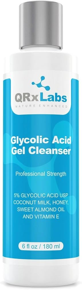 QRxLabs Glycolic Acid Face Wash, Exfoliating Gel Cleanser, For Wrinkle, Line, Acne, Spot & Chemic... | Amazon (US)