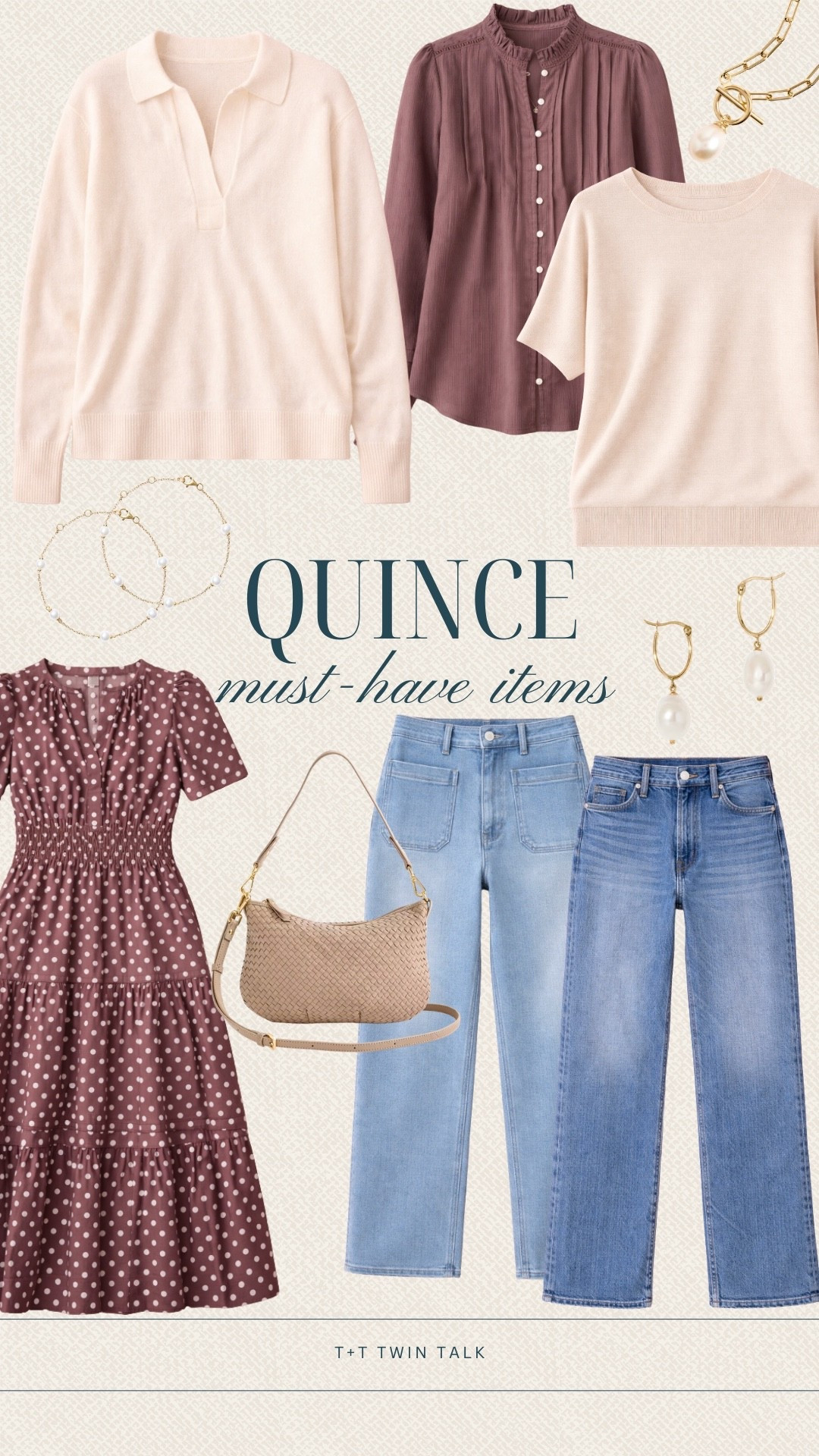 We found some Quince favorites! The denim works great with both the short sleeve knit and the blouse we chose. The pearl and gold jewelry adds just enough detail for everyday wear or lunch with friends!

#LTKootd #LTKSeasonal #LTKOver40