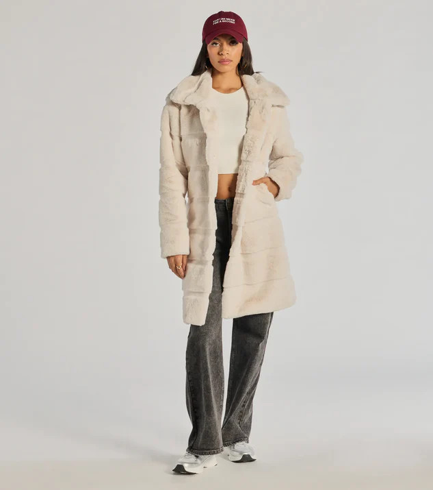Timeless Glam Faux Fur Trench Coat | Windsor Stores