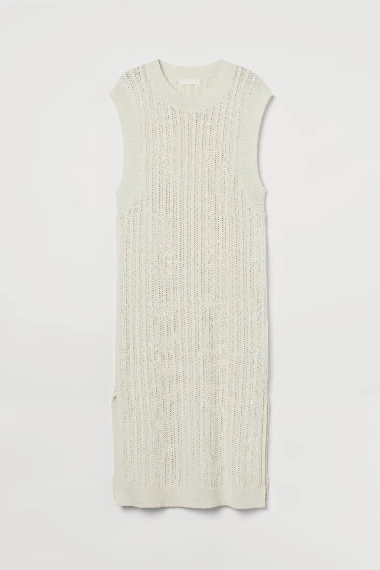 Straight-cut, calf-length dress in a pointelle knit. Relaxed fit with gently dropped shoulders an... | H&M (UK, MY, IN, SG, PH, TW, HK)