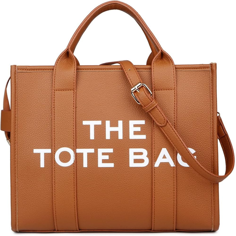 Generic - The Tote Bag Large Leather Women Handbags Handbags for Women PU Leather (Brown), Brown | Amazon (US)