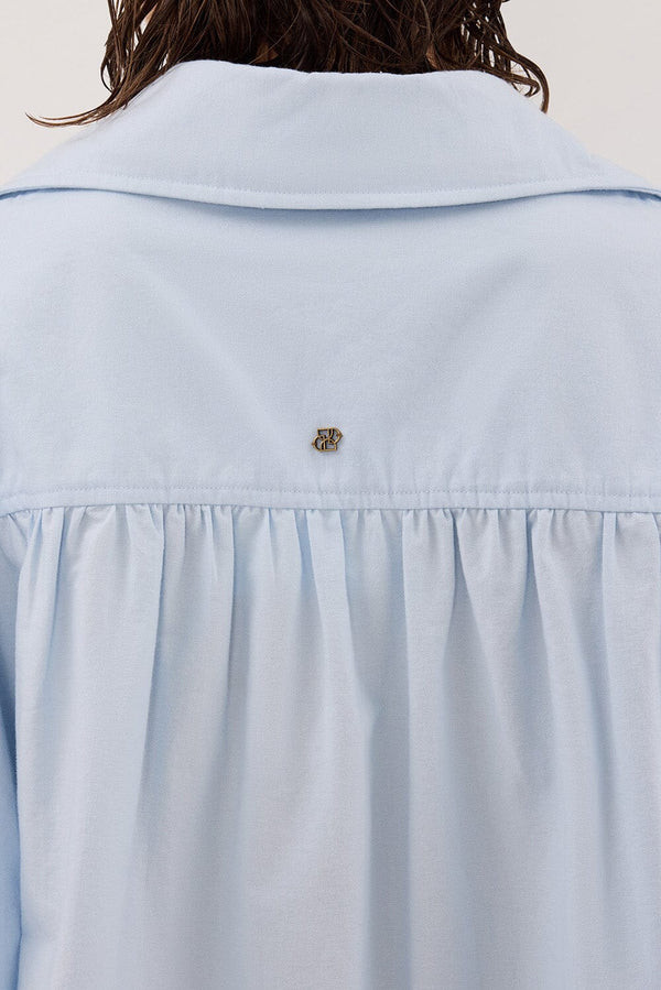 RHEA 2.0 ICE BLUE OVERSIZED COTTON SHIRT | DISSH