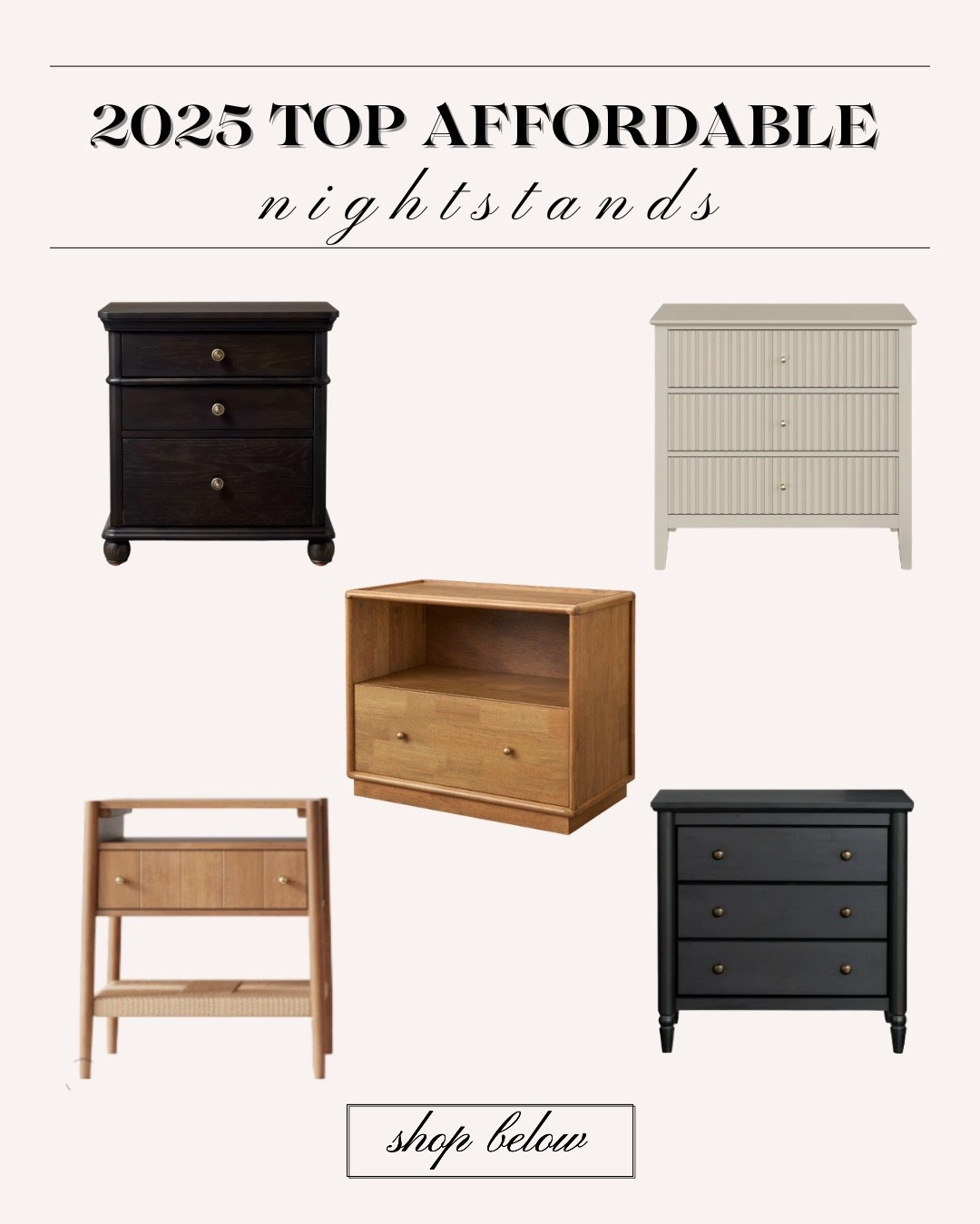 Affordable nightstand round up! Our favorites from this year that we purchased and used for home staging! 