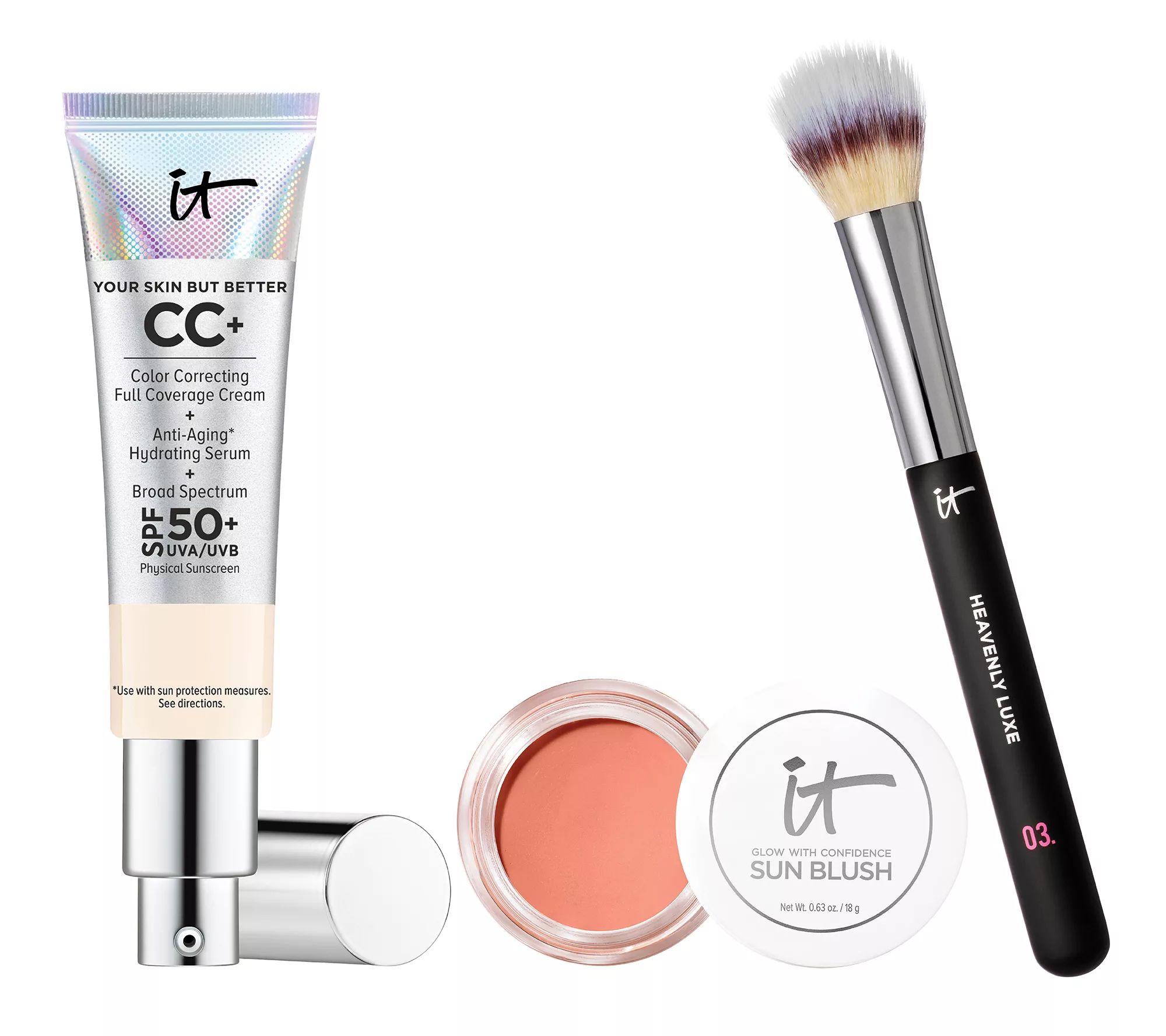 IT Cosmetics Glow with Confidence CC+ SPF 50 3-Pc Collection - QVC.com | QVC