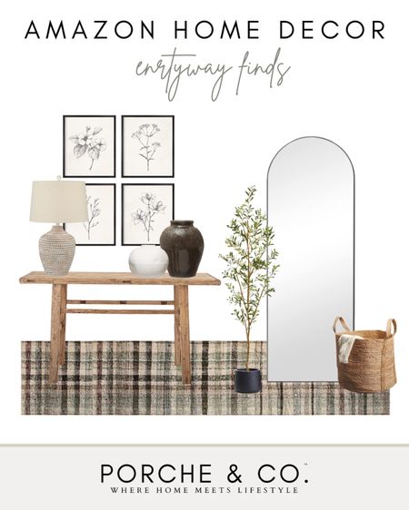 Affordable home finds, Amazon home decor, console styling, entryway decor, decorative basket, faux plant, olive tree, floor mirror #amazonhome

#LTKSeasonal #LTKhome #LTKstyletip