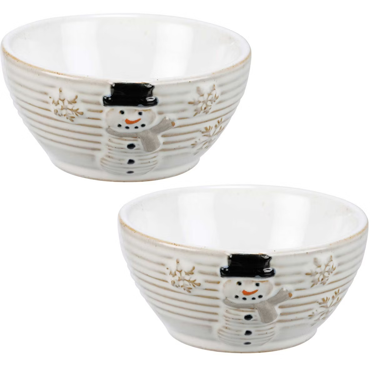 Primitives By Kathy 2.0 Inch Snowman Bowls Christmas Seasonal Tabletop , Rustic Snowflakes Snack ... | Target