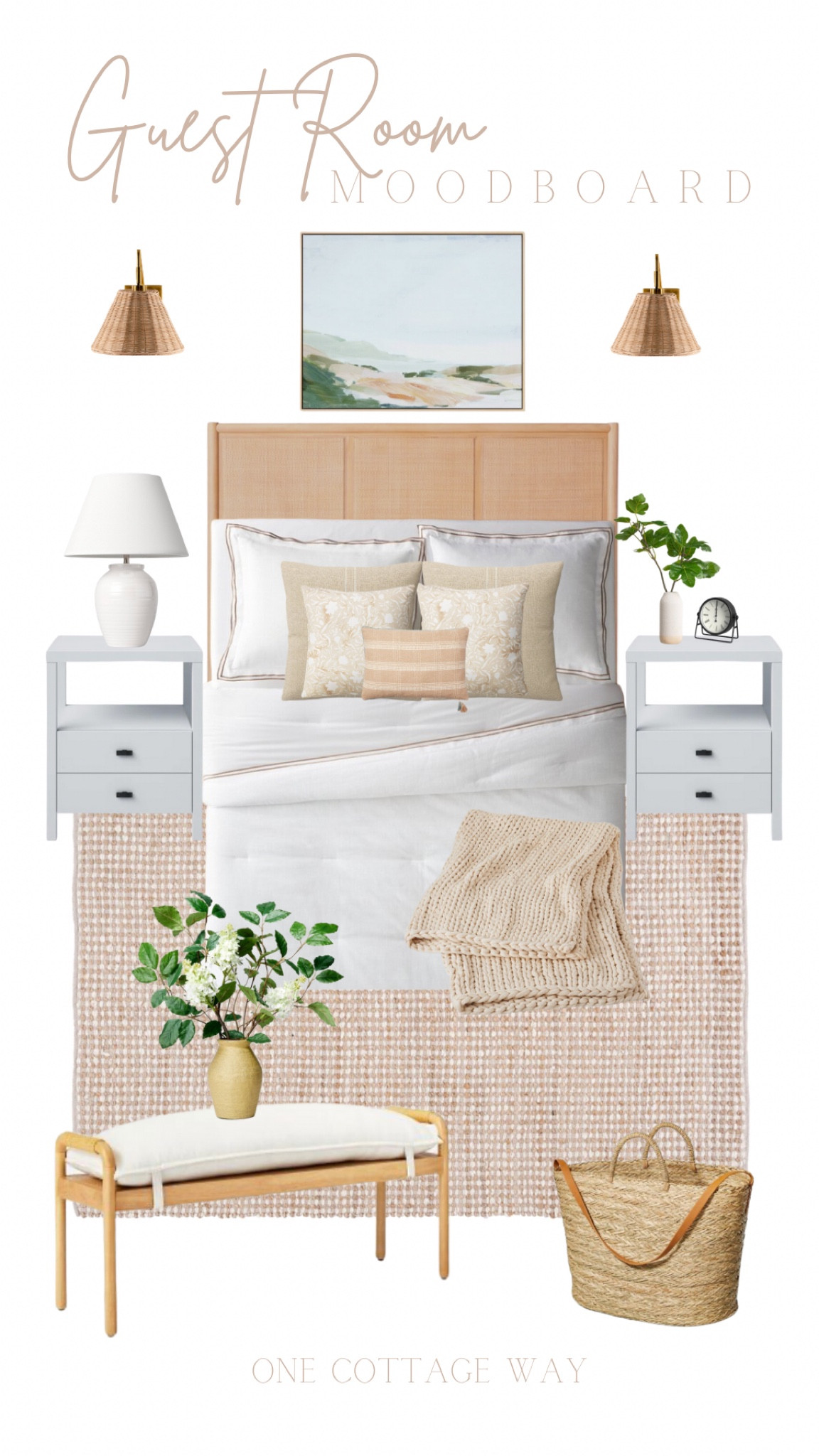 Guest Bedroom Design Inspo

~~~~~~~~~~~~~~~~~~~
Neutral bedroom decor, Bedroom design,  cane headboard, jute rug, wicker sconce, white nightstand, coastal farmhouse, target studio mcgee, hearth and hand, white comforter, bedroom furniture, onecottageway, one cottage way

#LTKunder100 #LTKstyletip #LTKhome
