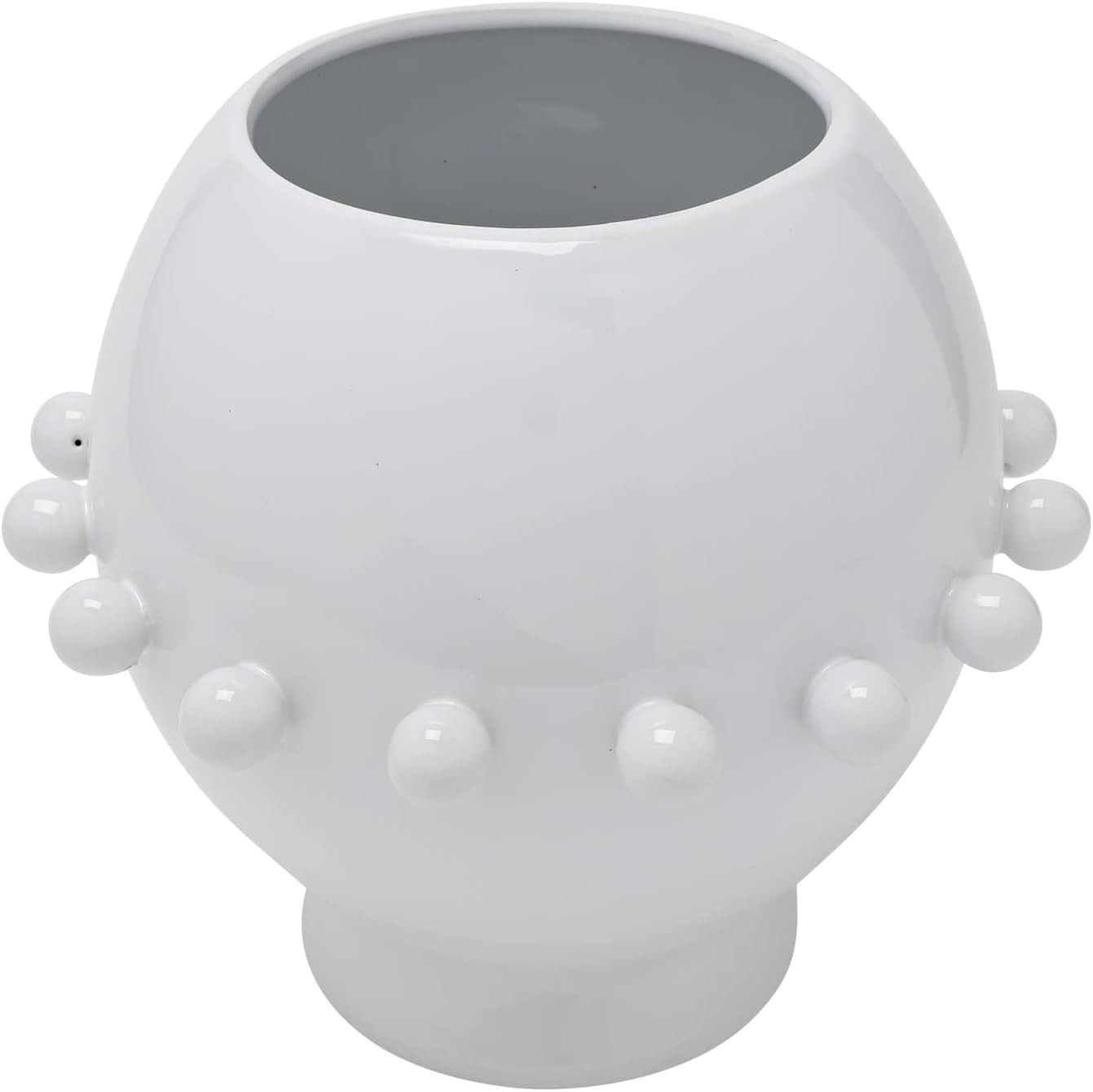 Creative Co-Op Stoneware Planter with Raised Dots, White Vases, 12" L x 12" W x 11" H | Amazon (US)
